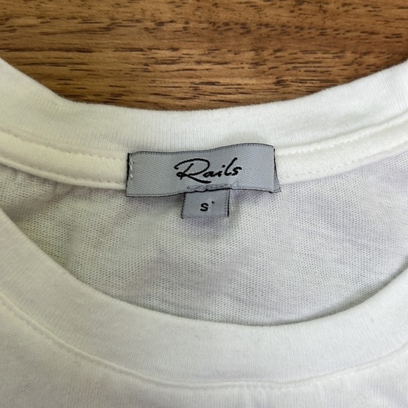 Rails Women’s White Short Sleeve Top with Puffy Sleeves Size S - Picture 2 of 5